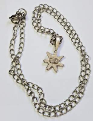 Vintage Stamped Jackie Spector Pewter Star Burst Pendant Silver
