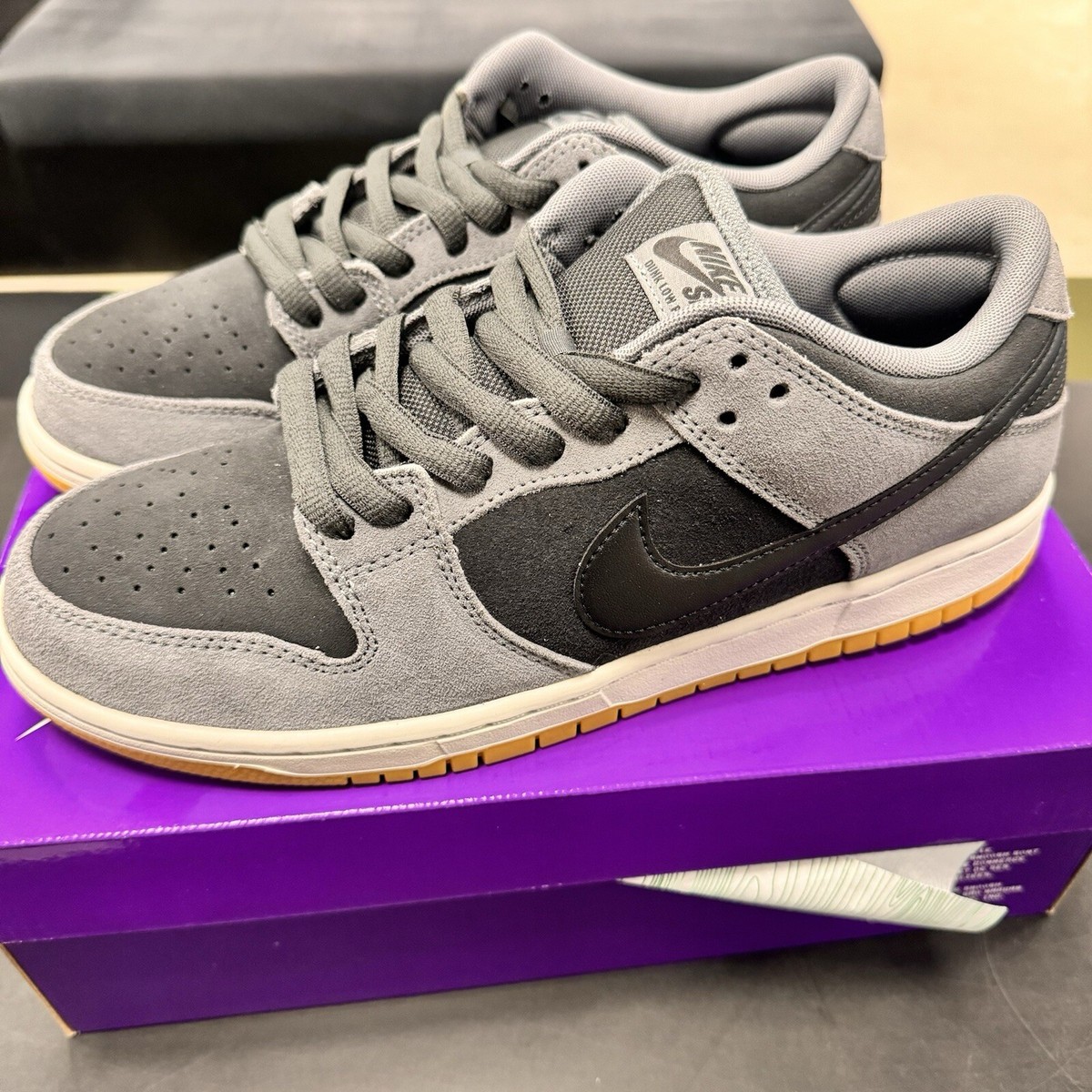 Nike SB Dunk Low Pro Black and Smoke Grey HF3063-001 4M-13M | eBay