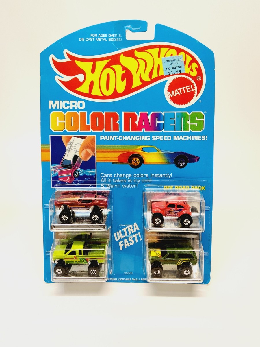 Vintage 1988 Hot Wheels Micro Color Racers Speed Machines Color