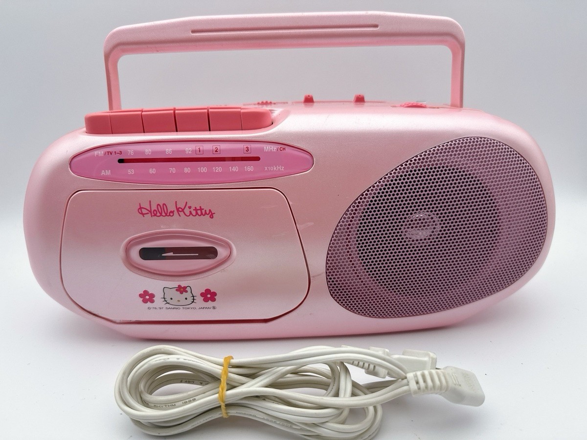 Sanrio Hello Kitty Pink AM/FM Radio Cassette Recorder RM-120KT