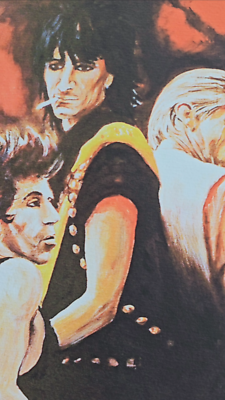 Ronnie Wood Stones in Sepia III HAND SIGNED music art The Rolling