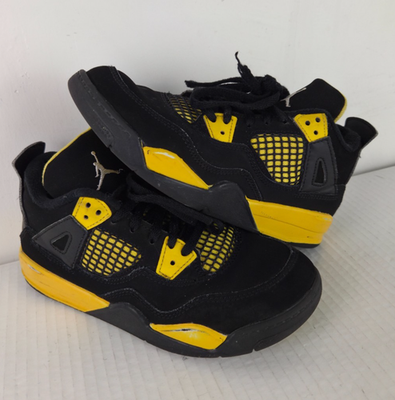 Nike Air Jordan 4 Retro Thunder PS Black Yellow BQ7669-017 Size