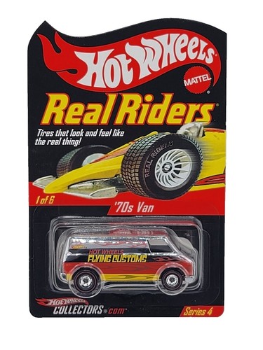 Hot Wheels FLYING CUSTOMS 70's Van with REAL RIDERS #10684/11000