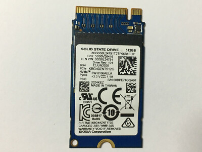 Toshiba / Kioxia KBG40ZNT512G 512GB SSD PCIe NVMe M.2 2242 TSB