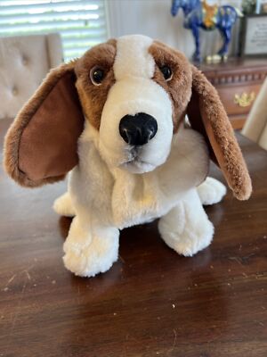 Vintage 1980' Dakin Barry Basset Hound 12” Chubby Plush Dog! 25038