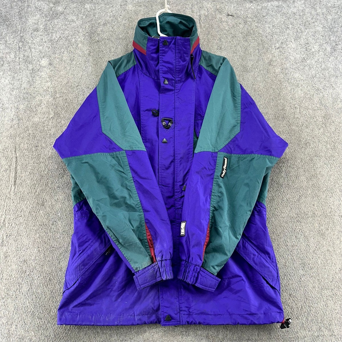 VINTAGE Helly Hansen Jacket Men M Green Purple Parka Ski