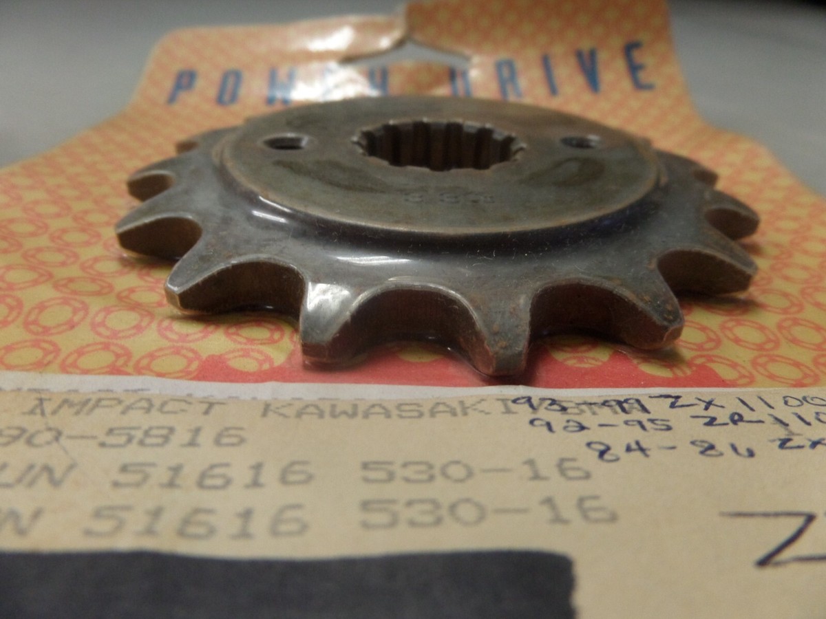 NOS Power Drive Sprocket 16T Fits Kawasaki 1984-86 ZX900A 92-95