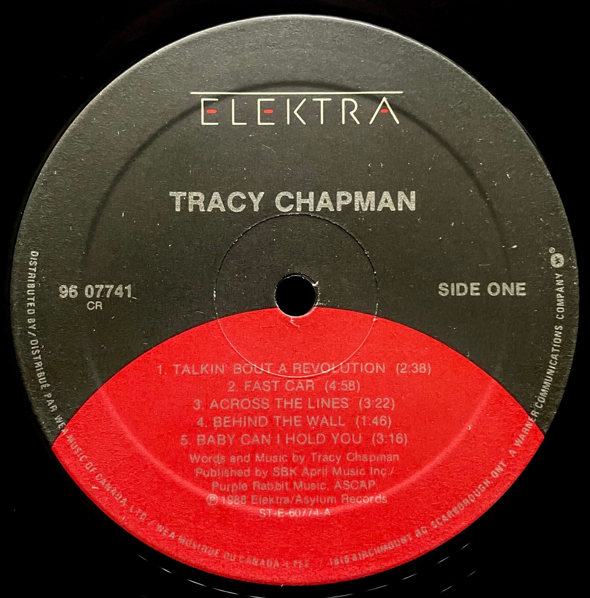NICE! Vtg 1988 TRACY CHAPMAN Album S/T Record 1ST PRESSING Vinyl