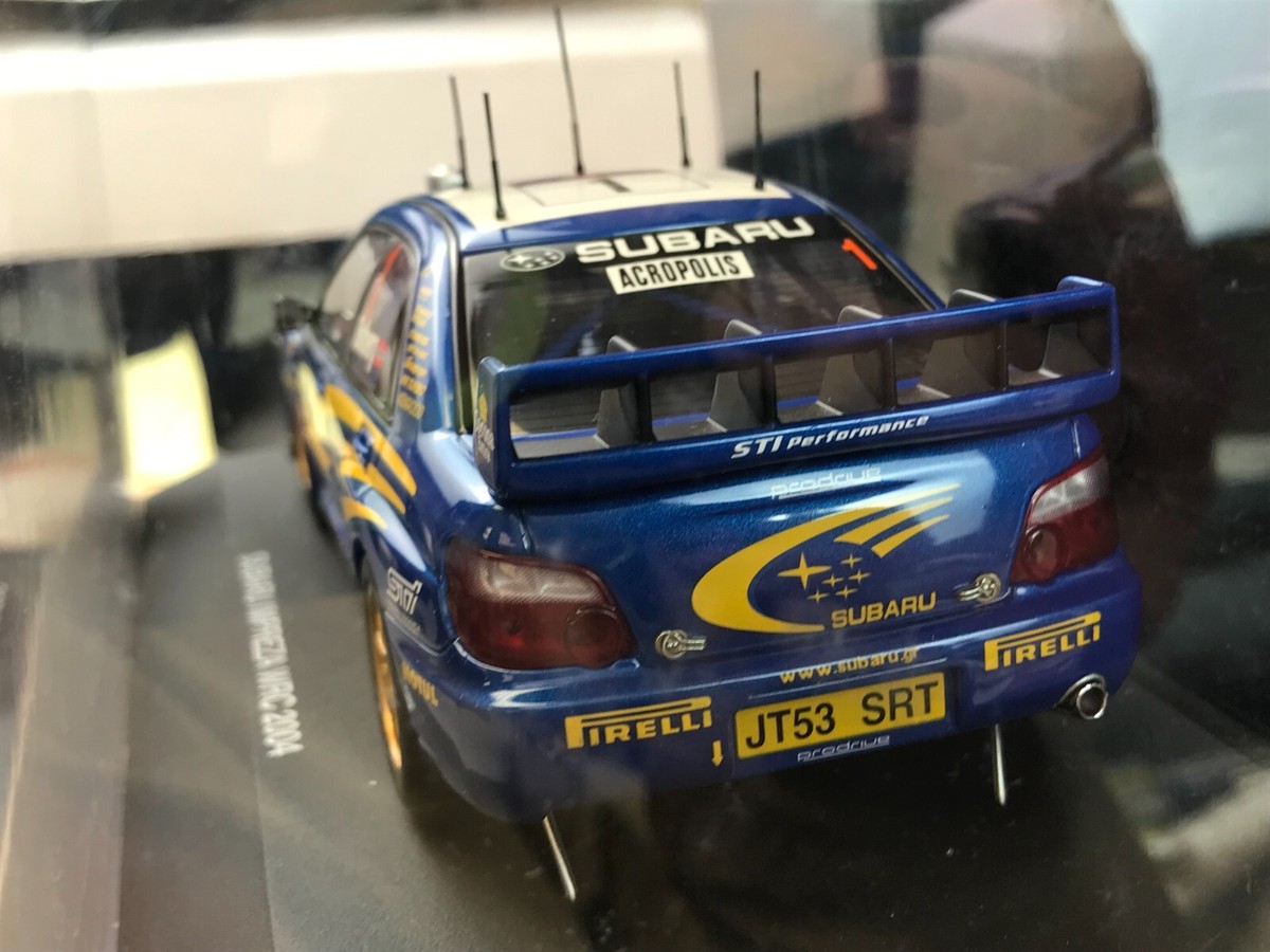 NEW IN BOX Diecast Car Autoart Slot Racing BLUE 2004 SUBARU