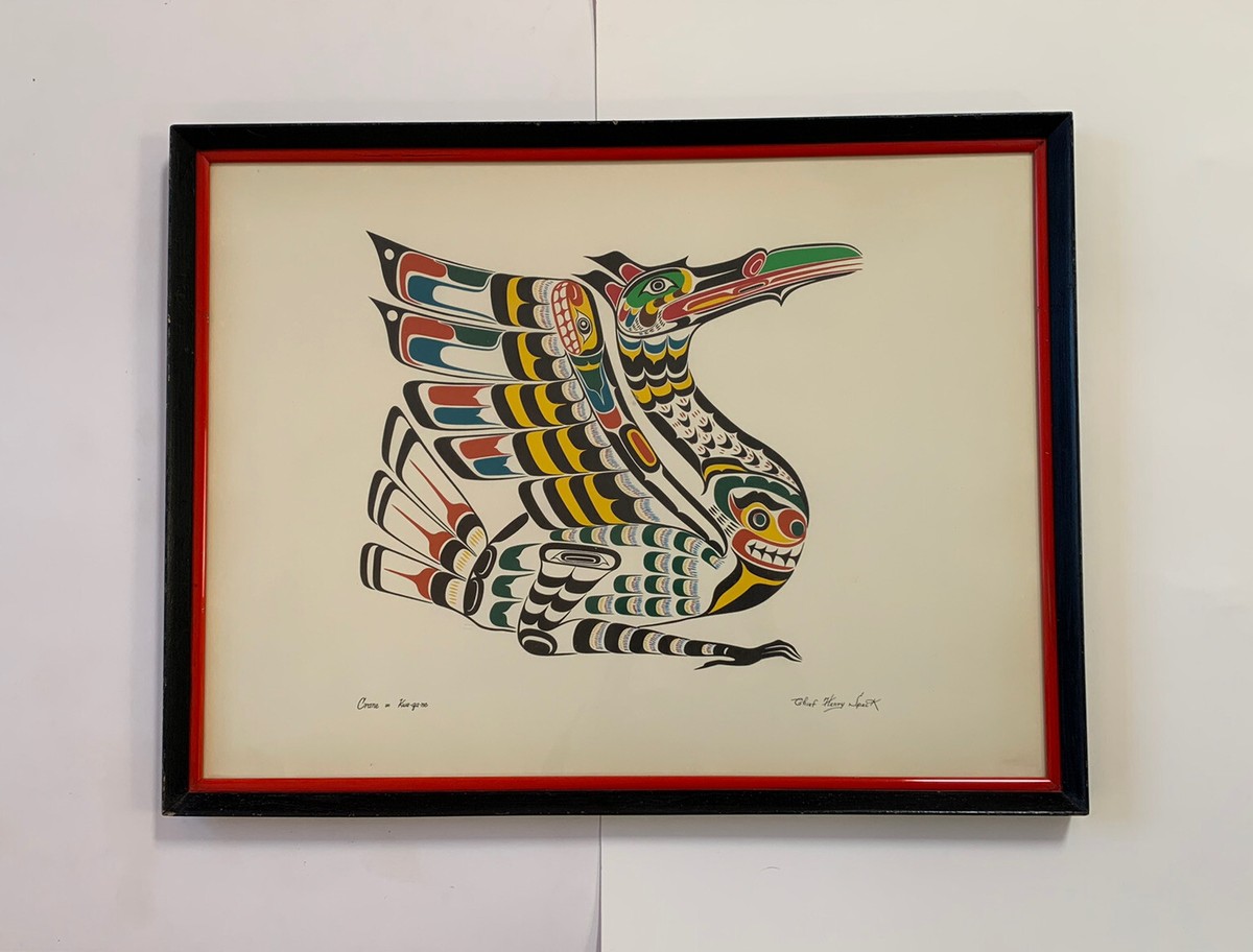 Chief Henry Speck Art Crane Kwakiutl British Columbia Silkscreen