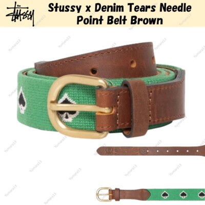 Stussy x Denim Tears Needle Point Belt Brown New | eBay