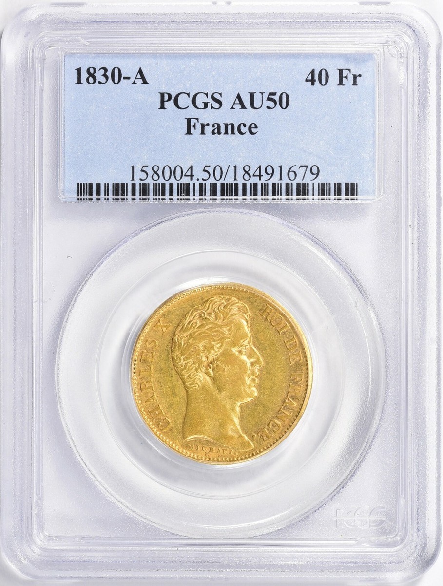 France 1830-A Gold 40 Francs Gad-1105 PCGS AU-50 | eBay