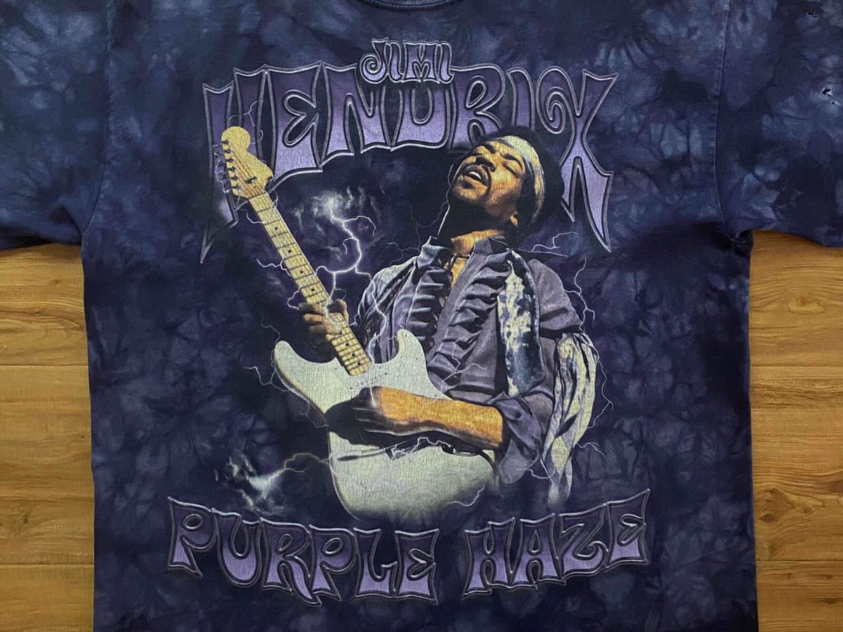 Jimi Hendrix Liquid Blue Purple Haze Tie Dye T-Shirt Men's Size