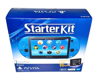 Sony PlayStation Vita Starter Kit Aqua Blue PCH-2000 New Dead