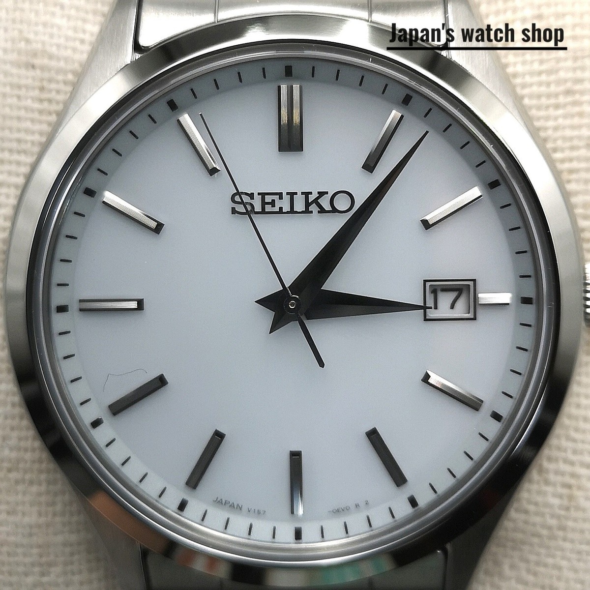 SEIKO Selection SBPX143 Silver Solar 3 Hands Calendar Men's Watch