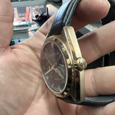 Citizen Bu4013-07h Men's Watch Black Leather Band 44mm Eco Drive