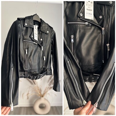 Zara GENUINE Leather Jacket New NWT Runs Small Sizes: S M  | eBay