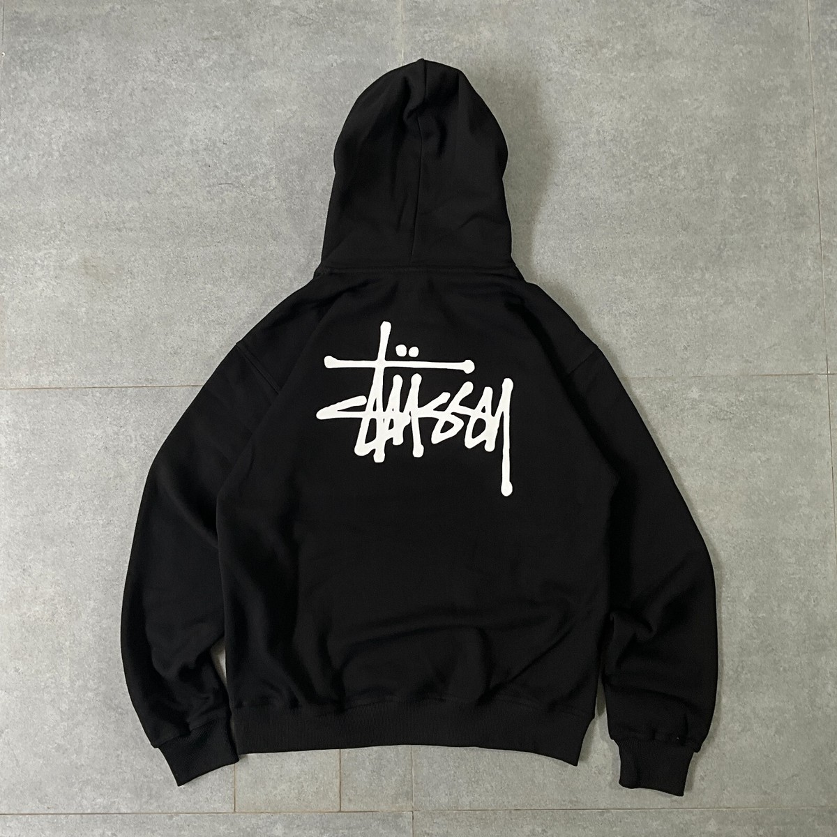 BRAND NEW STUSSY BASIC HOODIE BLACK - E WINTER OUTDOOR Y2K NO