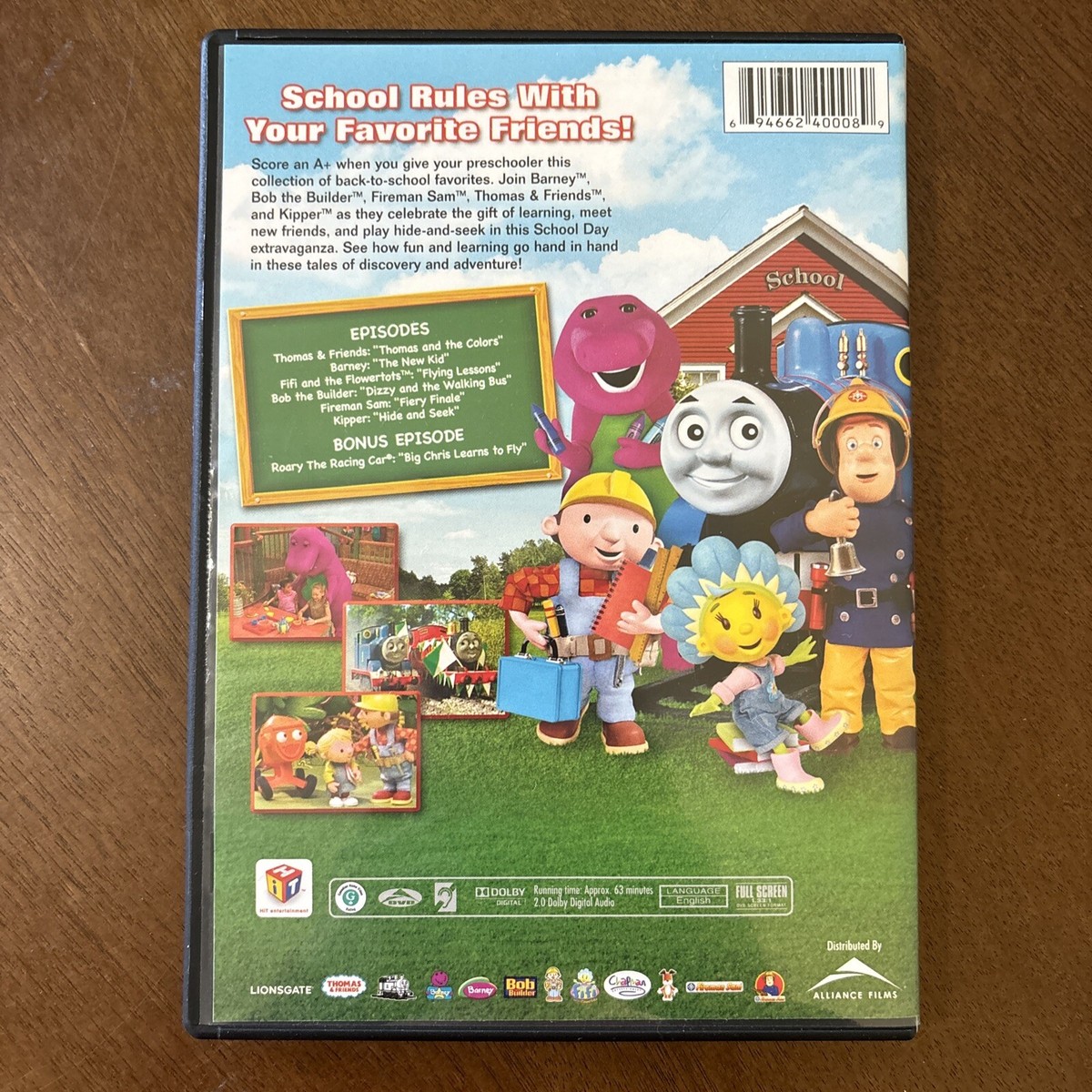 School Days HIT Favorites DVD 2009, Barney, Bob Builder, Thomas