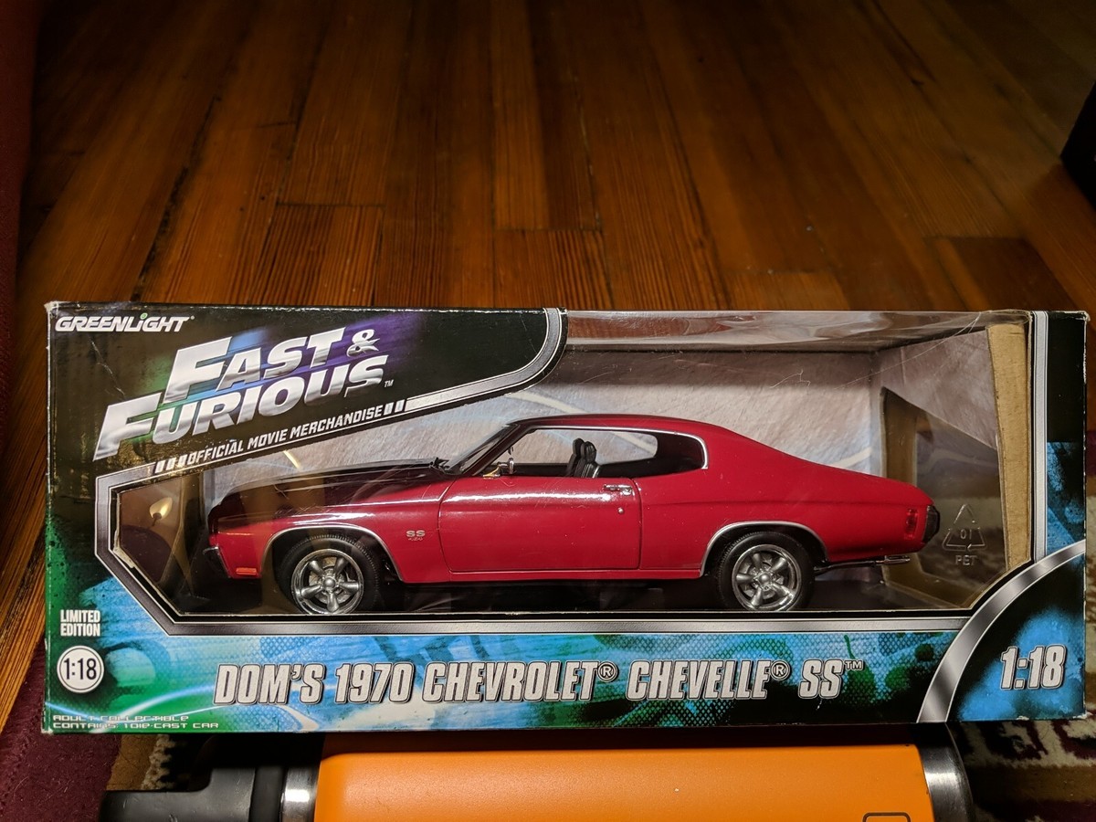 GREENLIGHT FAST & FURIOUS DOM'S 1970 CHEVY CHEVELLE SS RED/BLACK 1
