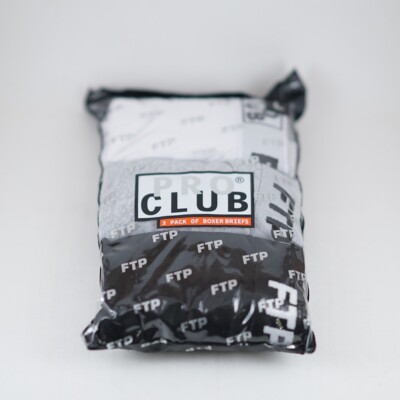 FTP Pro Club Boxer Briefs Size Large L Men's 3-Pack Black Grey