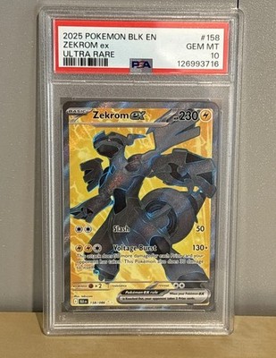 Zekrom EX 158/086 Full Art Ultra Rare Black Bolt Pokemon TCG PSA