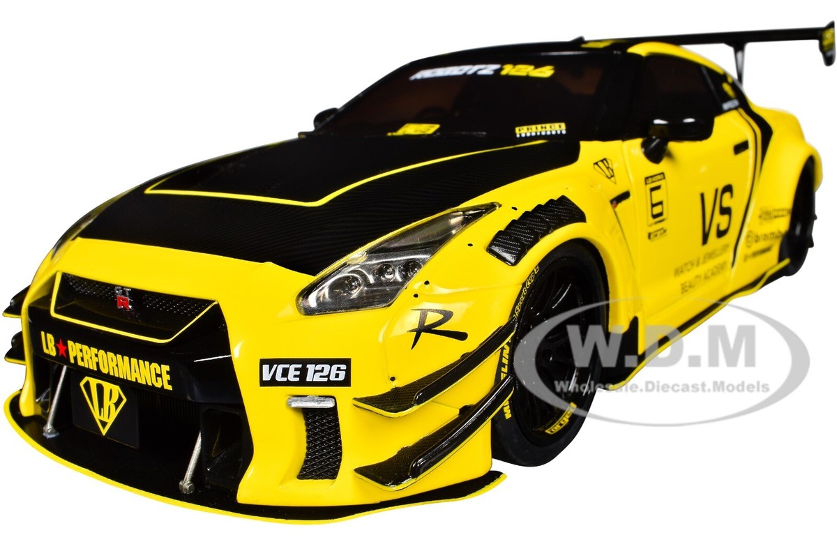 NISSAN SKYLINE GT-R (R35) LIBERTY WALK RHD YELLOW 1/18 DIECAST