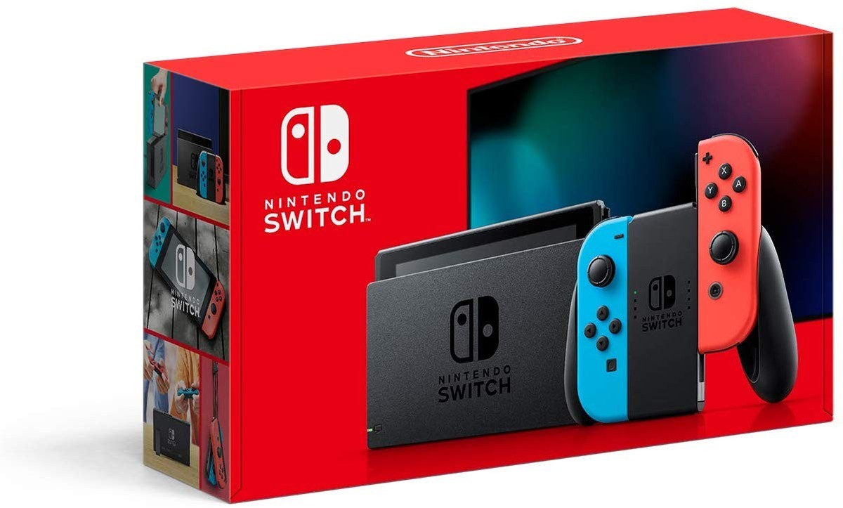 Nintendo HADSKABAA Switch with Neon Blue and Neon Red Joy Con | eBay