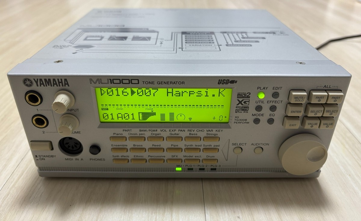 Yamaha MU1000 Tone Generator Sound Module with Adapter Used from
