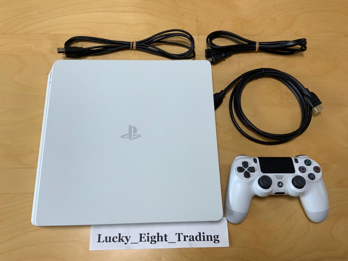 PS4 Glacier white Slim 1TB Console Full Accessories Sony