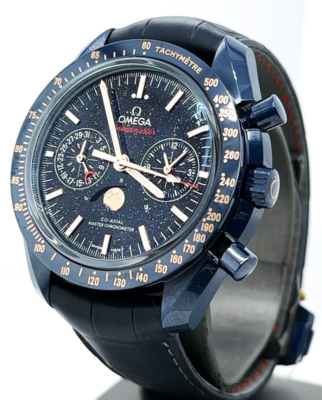 Omega BLUE SIDE OF THE MOON Aventurine 44.25MM Brand New - 304.93