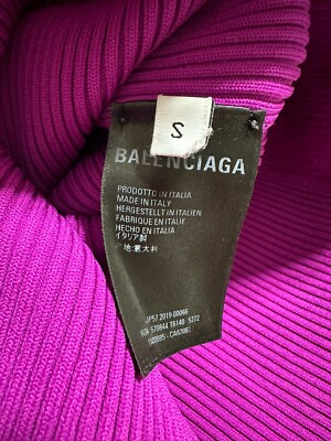 Authentic Balenciaga Top Long Sleeve Purple and Black Allover Logo