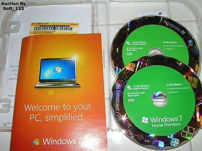 Microsoft Windows 7 Home Premium Full 32 Bit & 64 Bit DVD MS WIN
