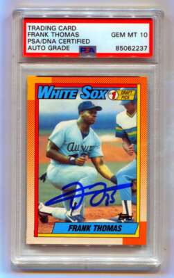 Frank Thomas 1990 Topps #414 Rookie RC Signed PSA 10 Auto White