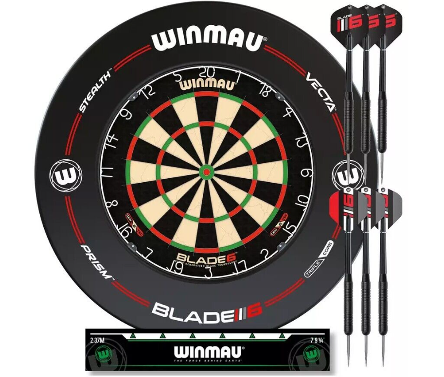 Winmau Blade 6 Professional Dartboard Game Surround Set with Darts
