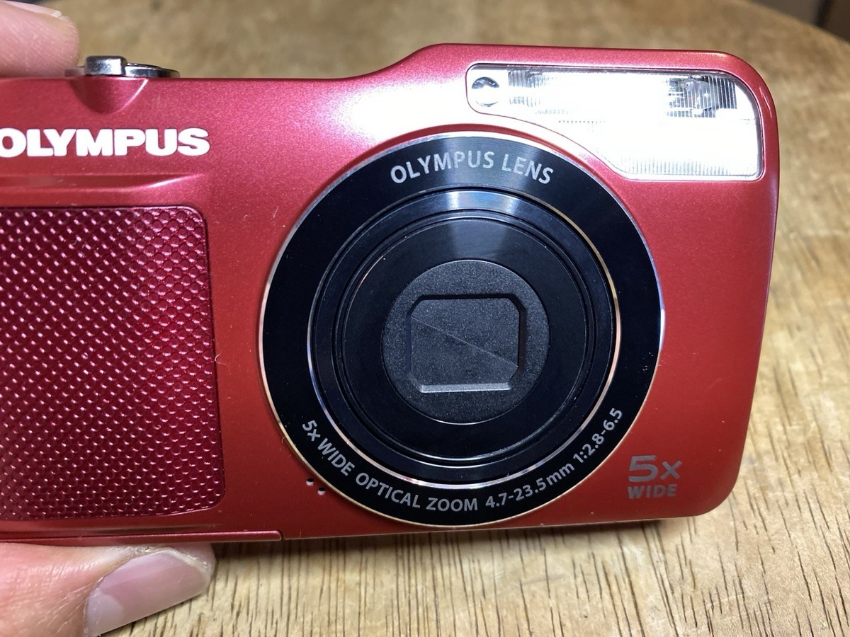 Olympus VG-170 Red 14MP Digital Camera Compact Tested Working Rare