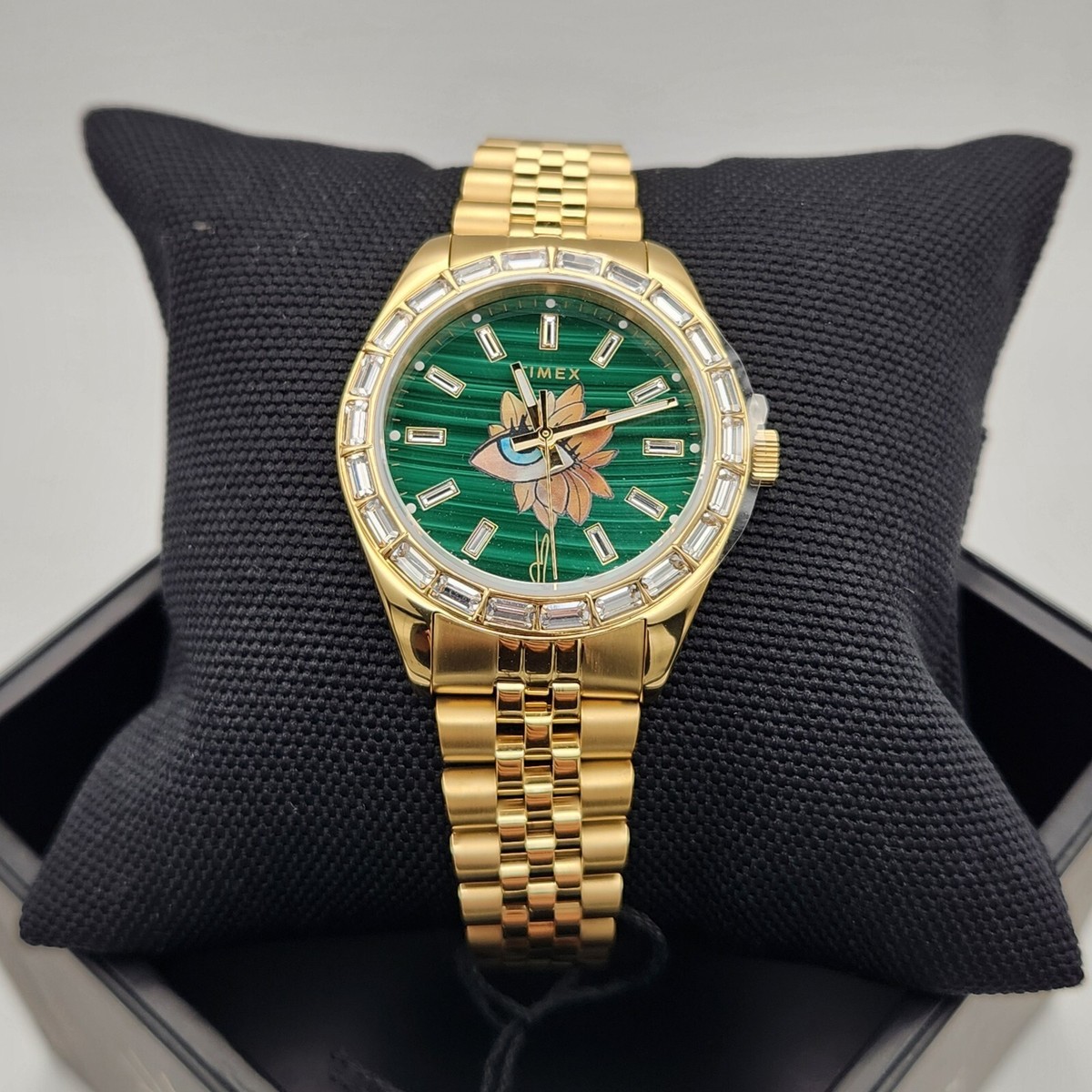Timex X Jacquie Aiche Legacy Malachite Tribe Eye Flower Watch 36mm