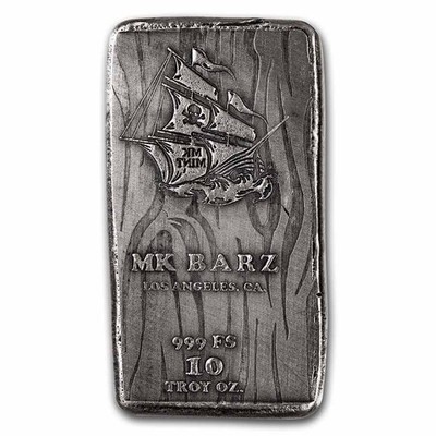 10 oz Hand Poured Silver Bar - Pirate Ship | eBay
