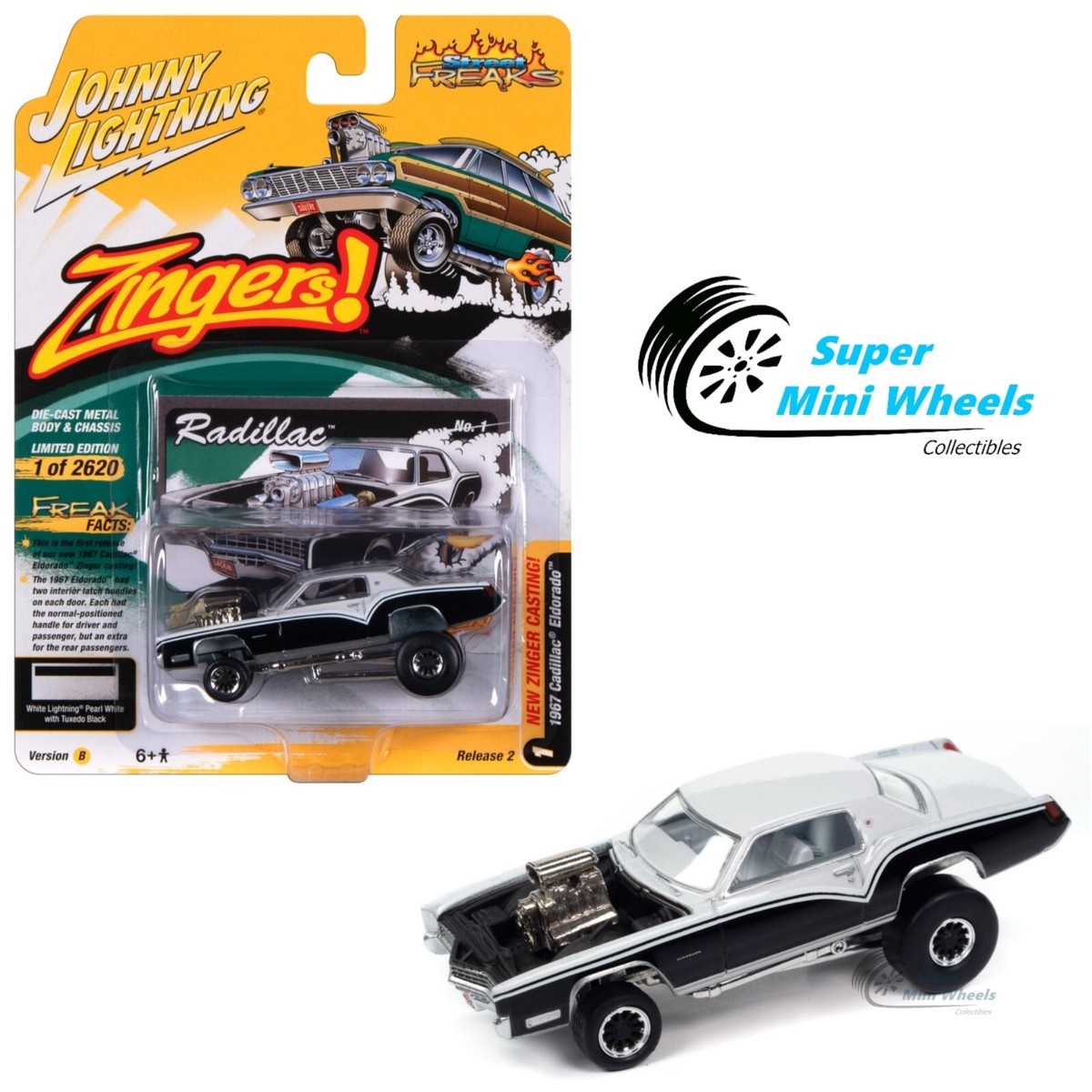 Johnny Lightning 1:64 - 1967 Cadillac Eldorado (Zingers) White