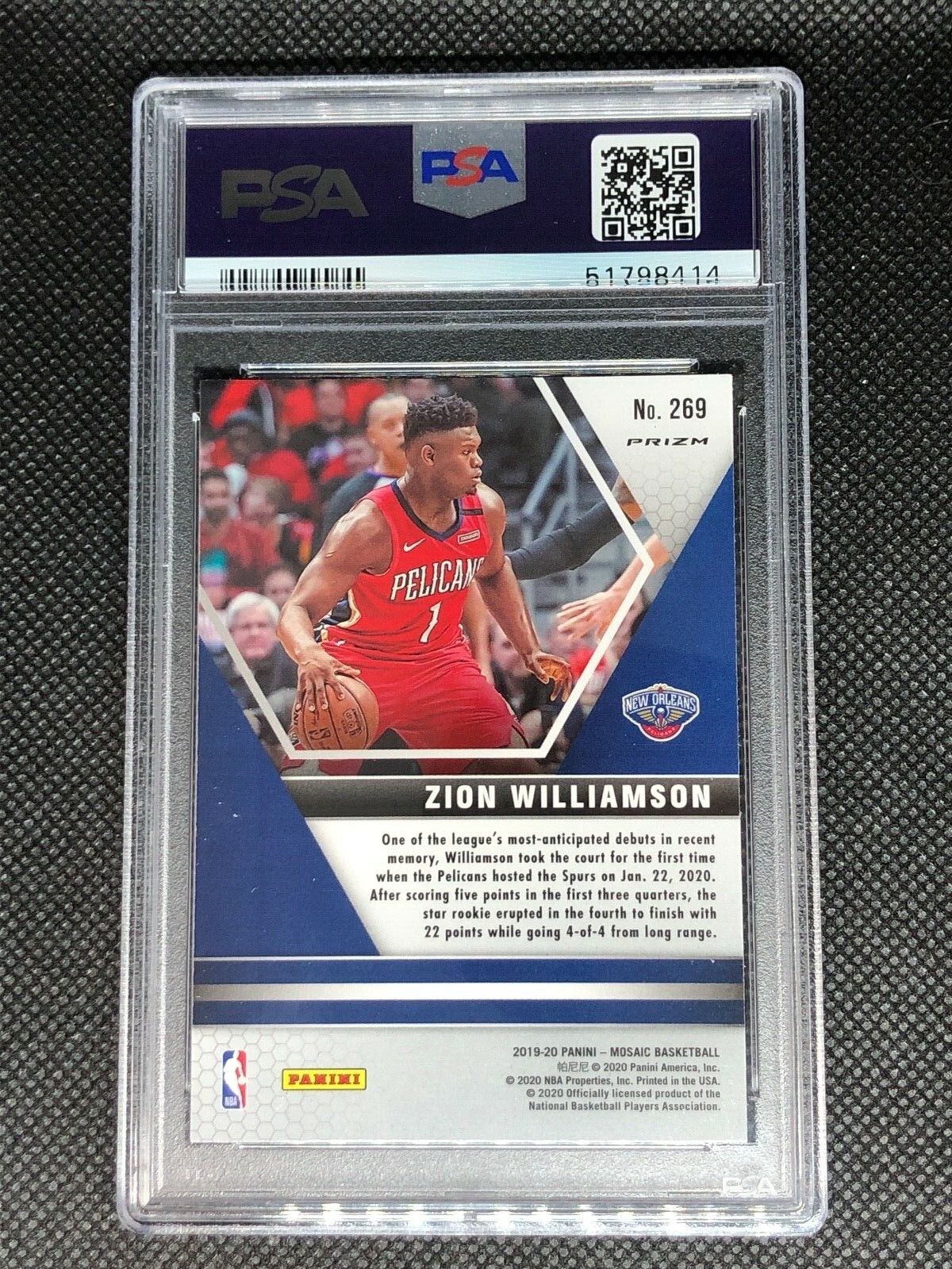 Zion Williams Rookie Card 2019-20 Prizm Zion Williamson Silver