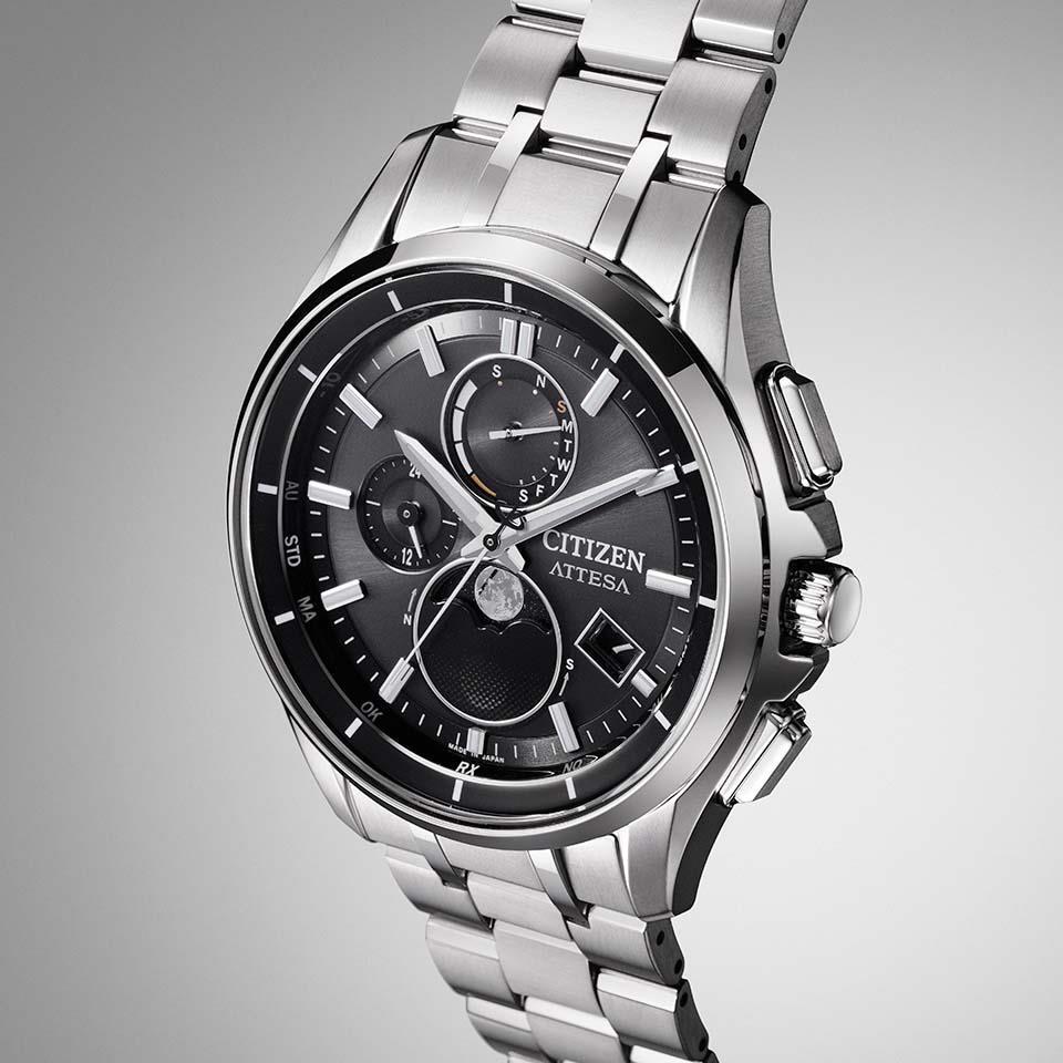 CITIZEN ATTESA BY1001-66E Moon Phase Titanium Eco-Drive Radio