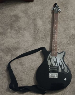 First Act ME1980 Electric Guitar Black With Flames 19801D23334