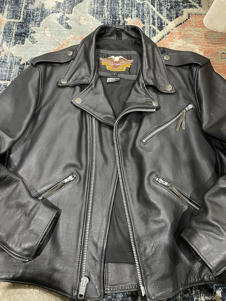 Vintage Harley Davidson CA03402 Leather Jacket-Black-Made in USA