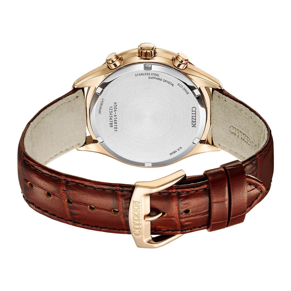 Citizen Eco-Drive AT2573-07X Chronograph Brown Analog Leather Rose