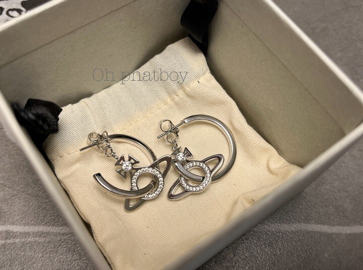 Vivienne Westwood Miranda Cubic Zirconia Hoop Earrings | eBay