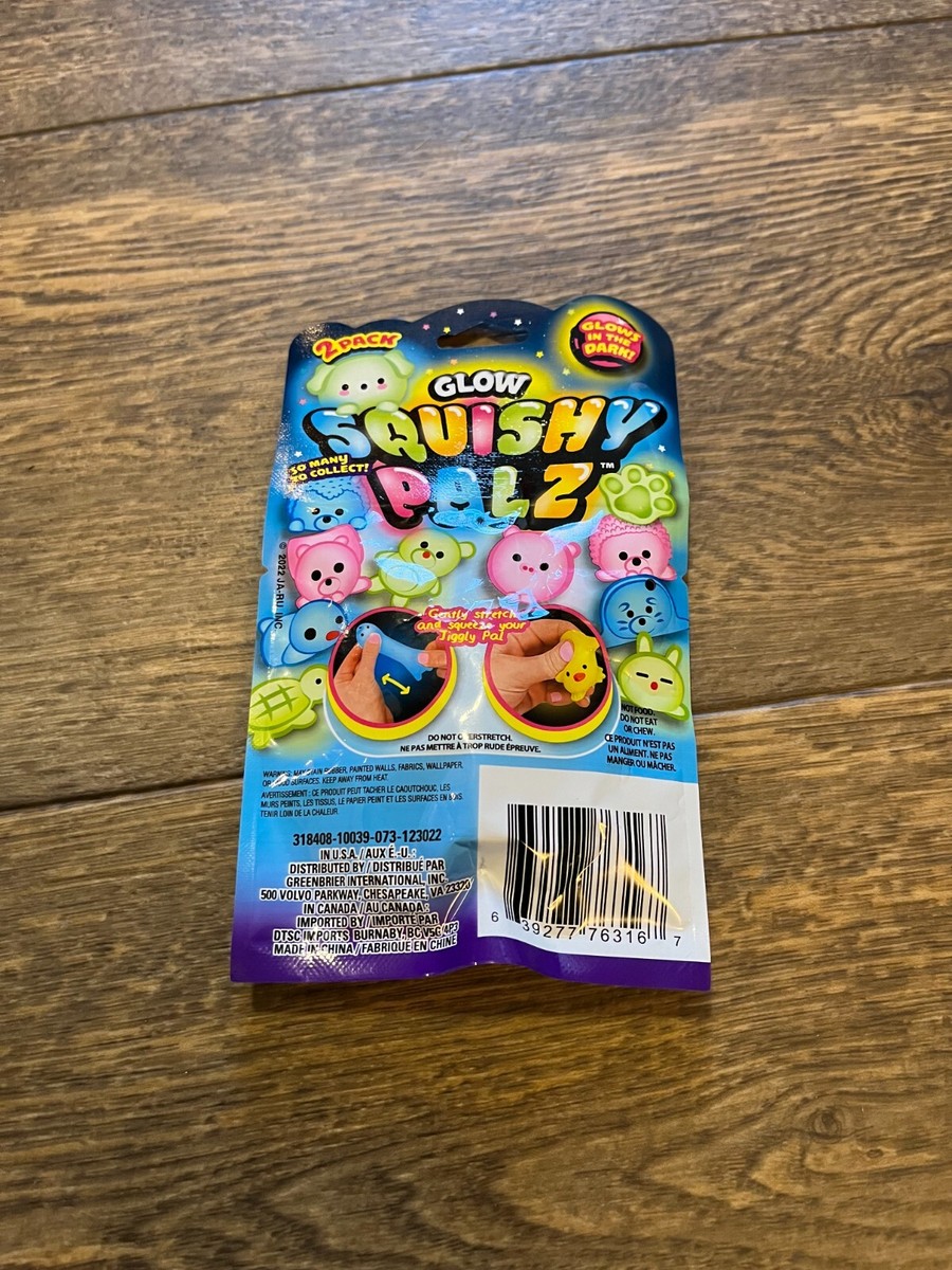 Glow In Dark Squishy Palz Jiggle Pets (2 Pieces) Stress Toy