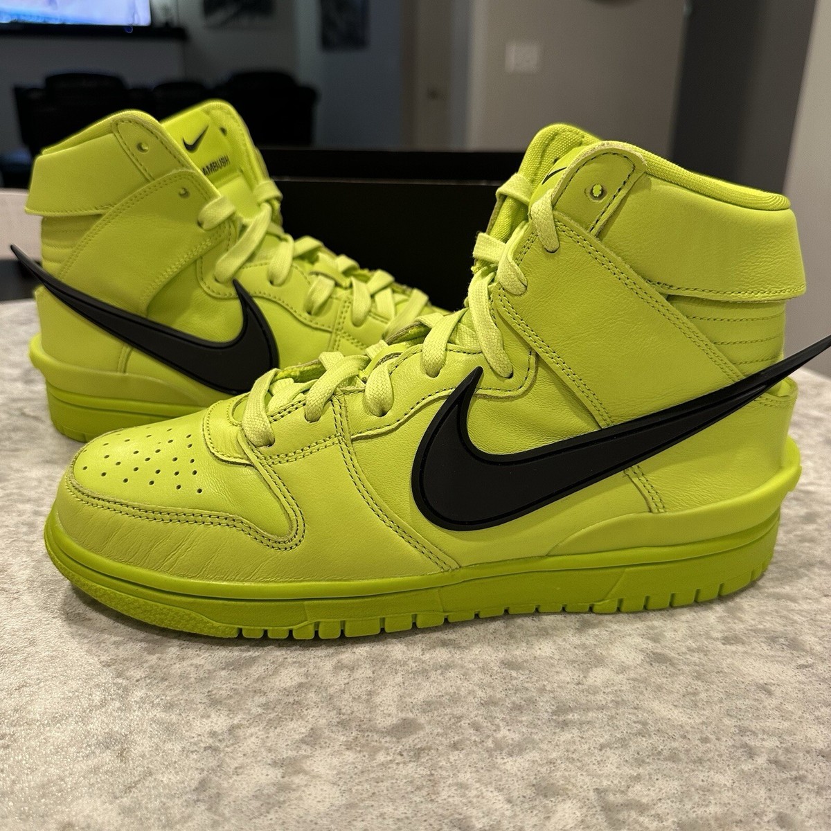 Size 7 (8.5 Woman's) - Nike AMBUSH x Dunk High Flash Lime Black