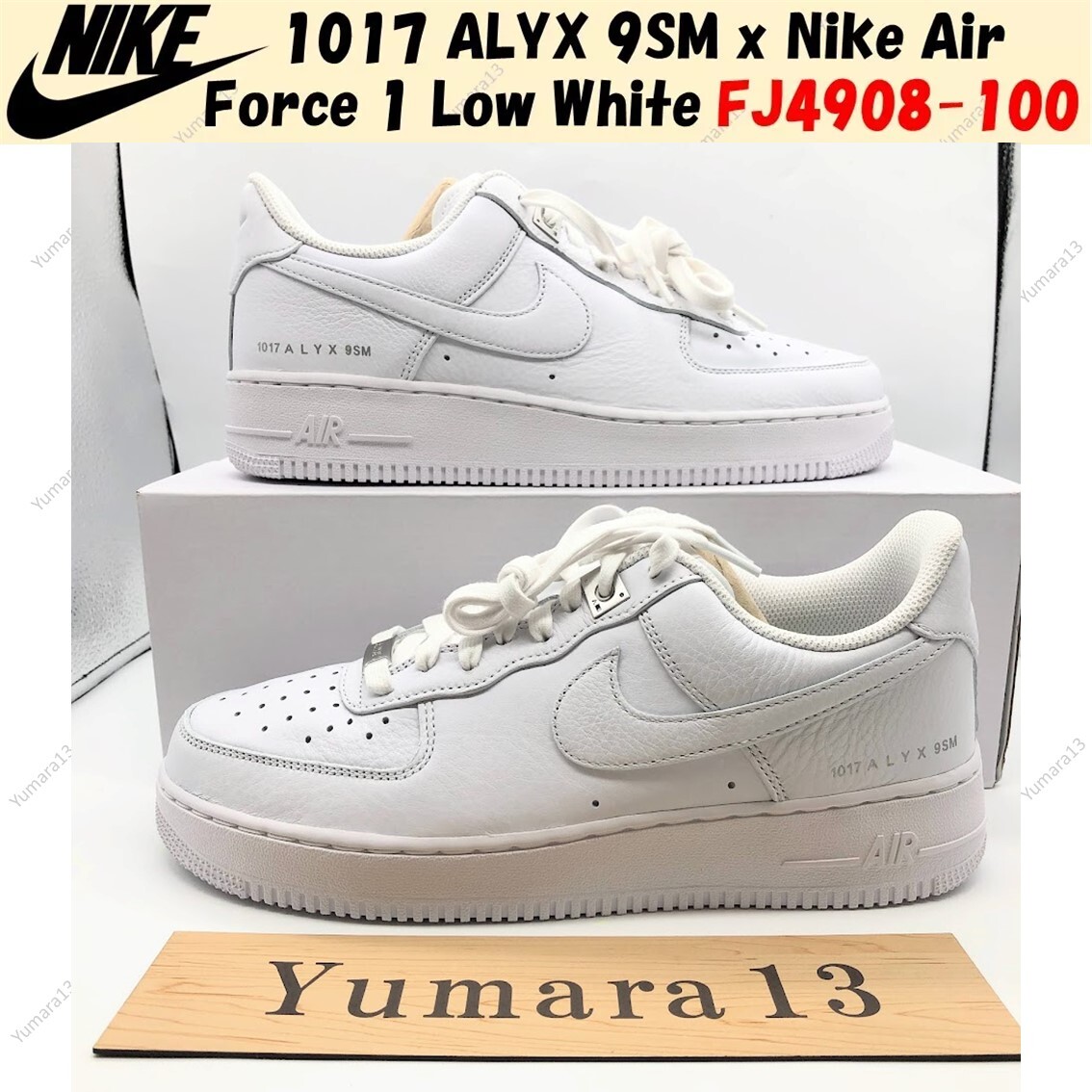1017 ALYX 9SM x Nike Air Force 1 Low White FJ4908-100 Men's Size
