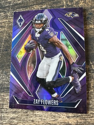 2024 Panini Phoenix Purple Zay Flowers - Ravens Color Match!!! | eBay