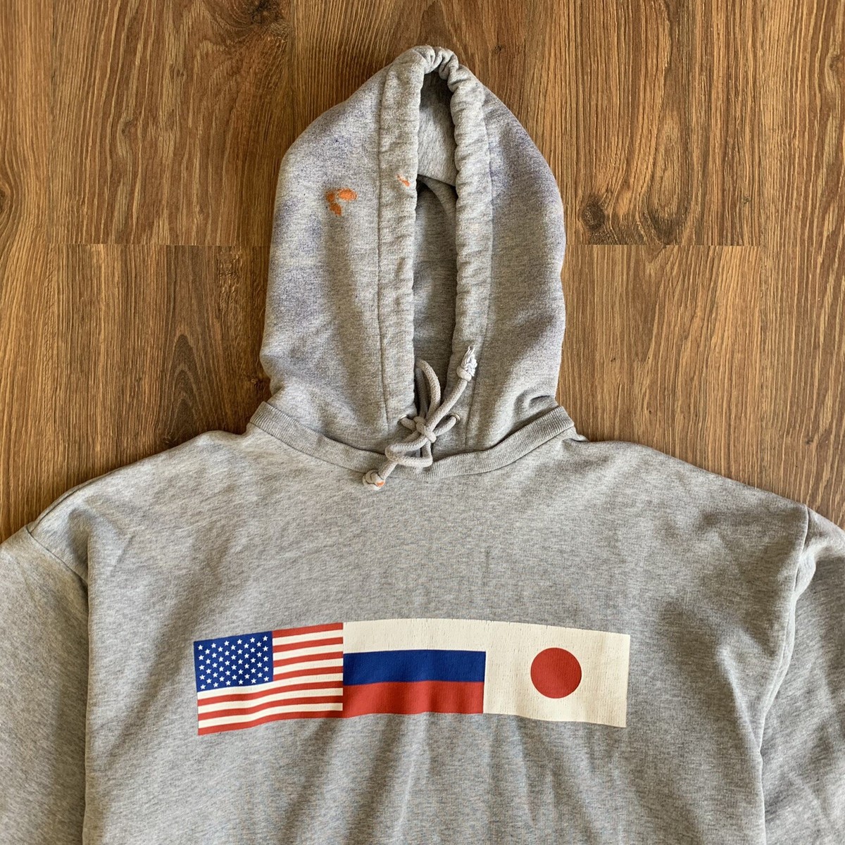 Gosha Rubchinskiy 18Aw FlagS Grey Cotton Custom Hoodie | eBay
